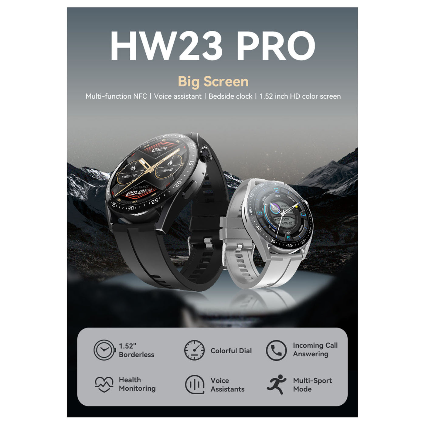 Smart Watch HW23 Pro Round 1.52" Big screen NFC Full Touch Screen