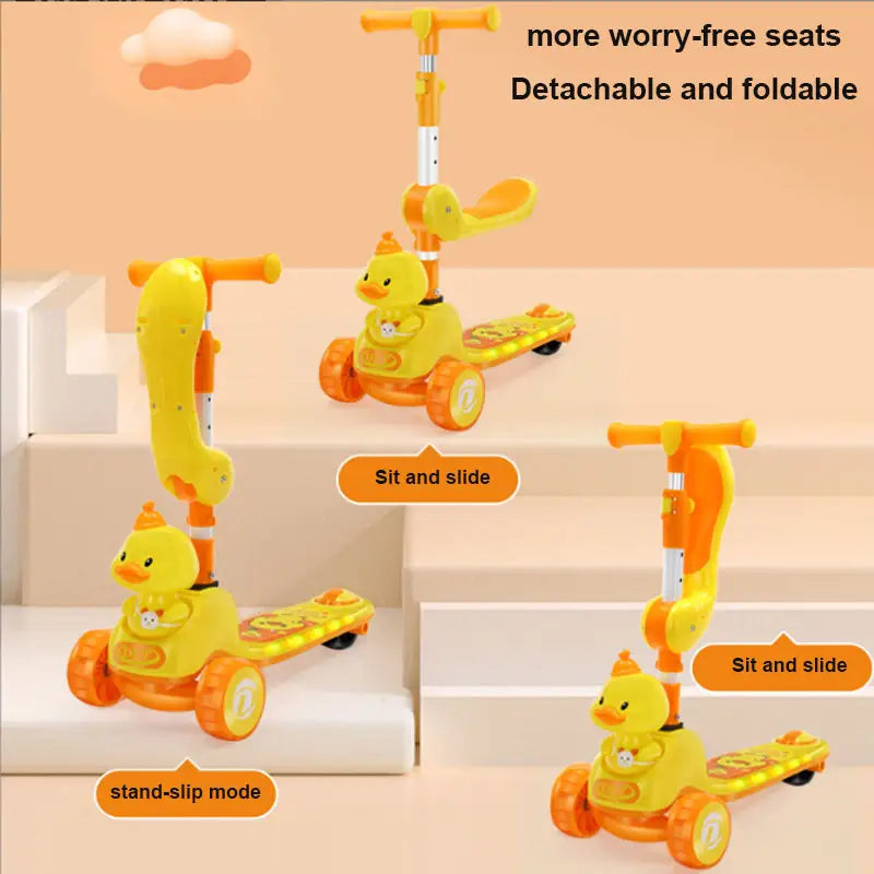 Adjustable height 3 Wheel Scooter with LED lights for Kids