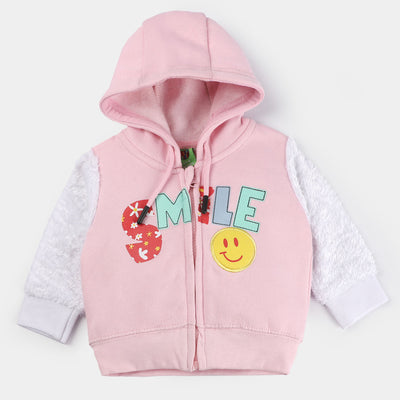 Infant Girls Knitted Jacket Smile - Quartz Pink