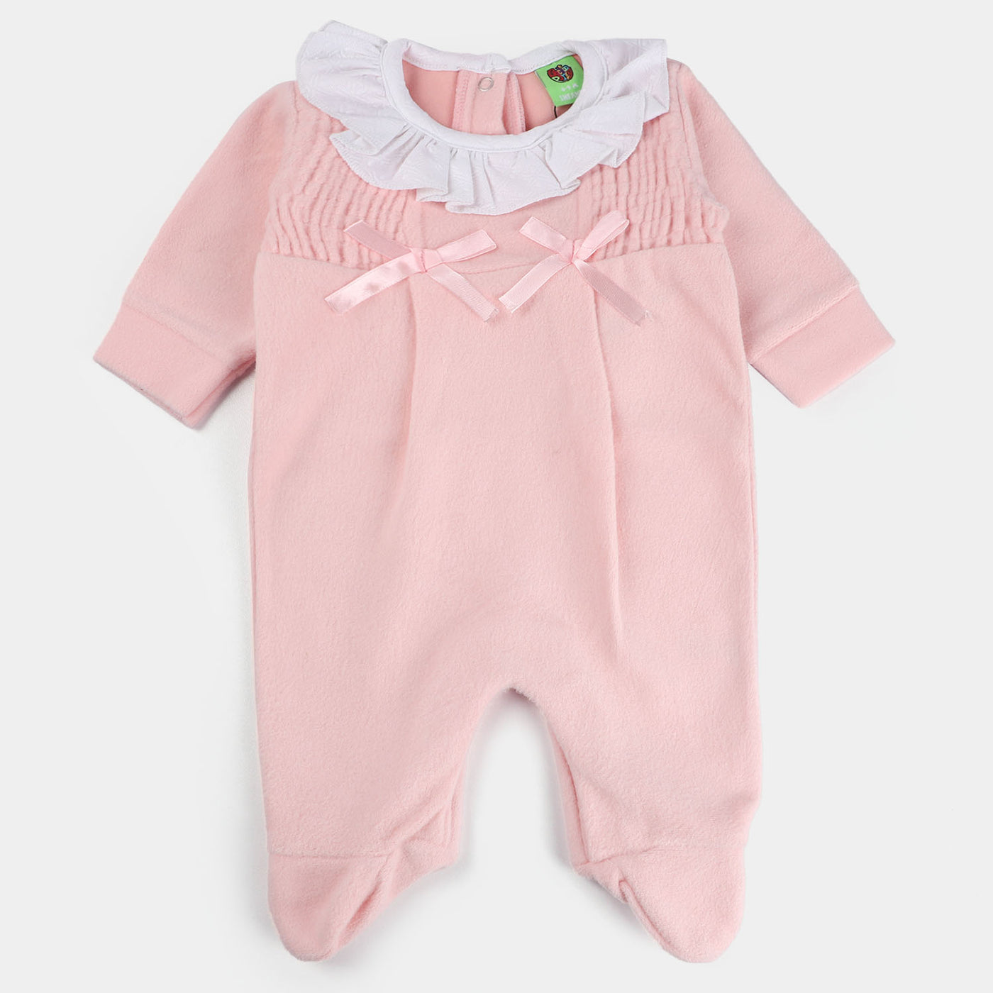 Infant Girls Knitted Romper Smoking Panel-G.Pink