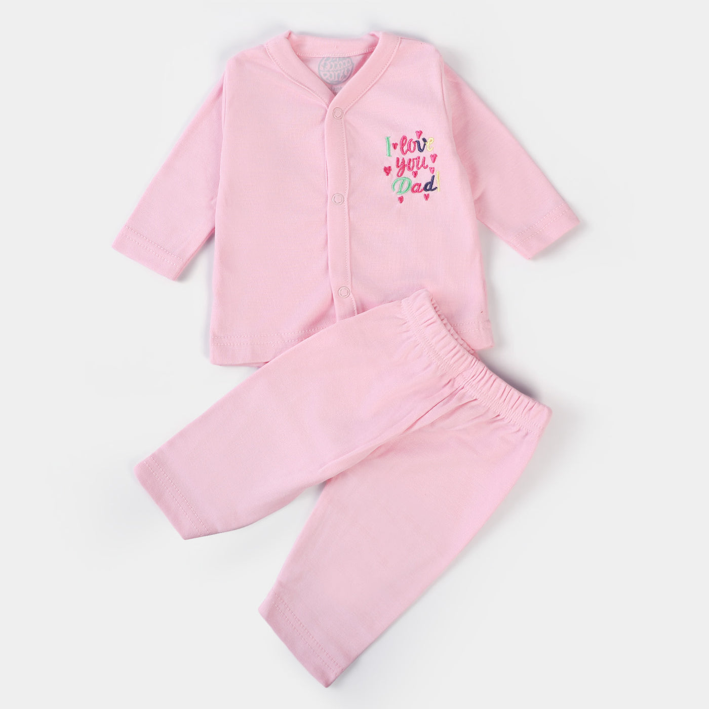 Infant Night Suit 2 Pcs Set New Born - L.Pink