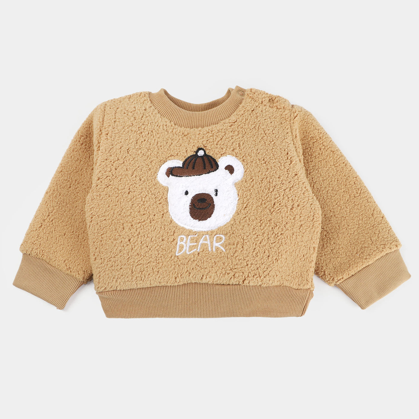 Infant Boys Knitted Suit Bear Face-BROWN