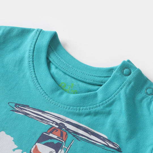 Infant Boys Round Neck T-Shirt Helicopter - Ceramic