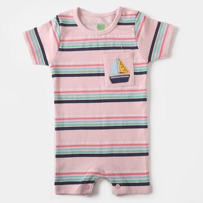 Infant Boys Knitted Romper Ship - Pink Marsh