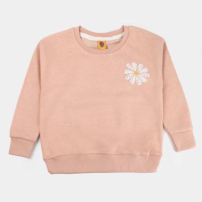 Girls Fleece Sweatshirt Choose Happy-Beige