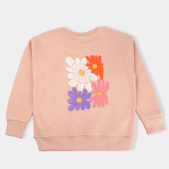 Girls Fleece Sweatshirt Choose Happy-Beige