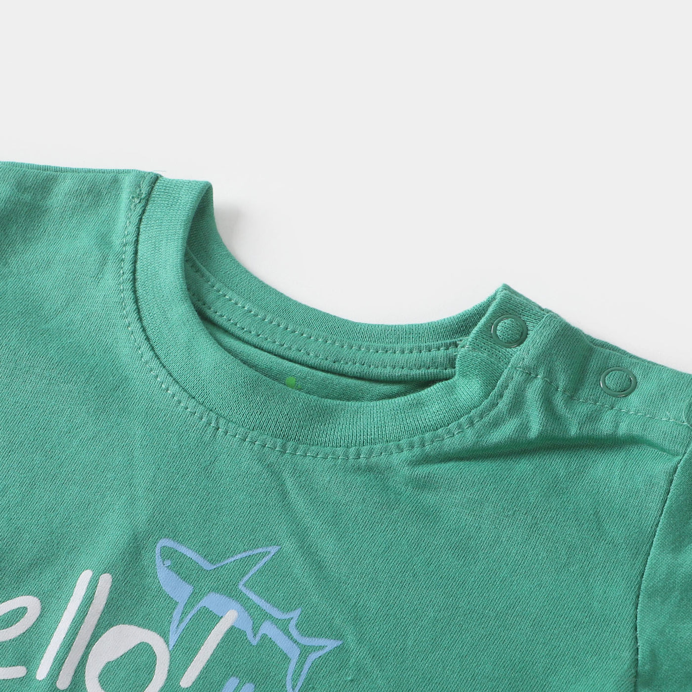 Infant Boys Round Neck T-Shirt Friend Shark - Holly Green