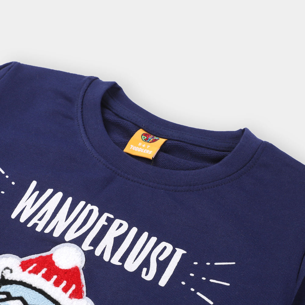 Boys Fleece Sweatshirt Wanderlust - NAVY