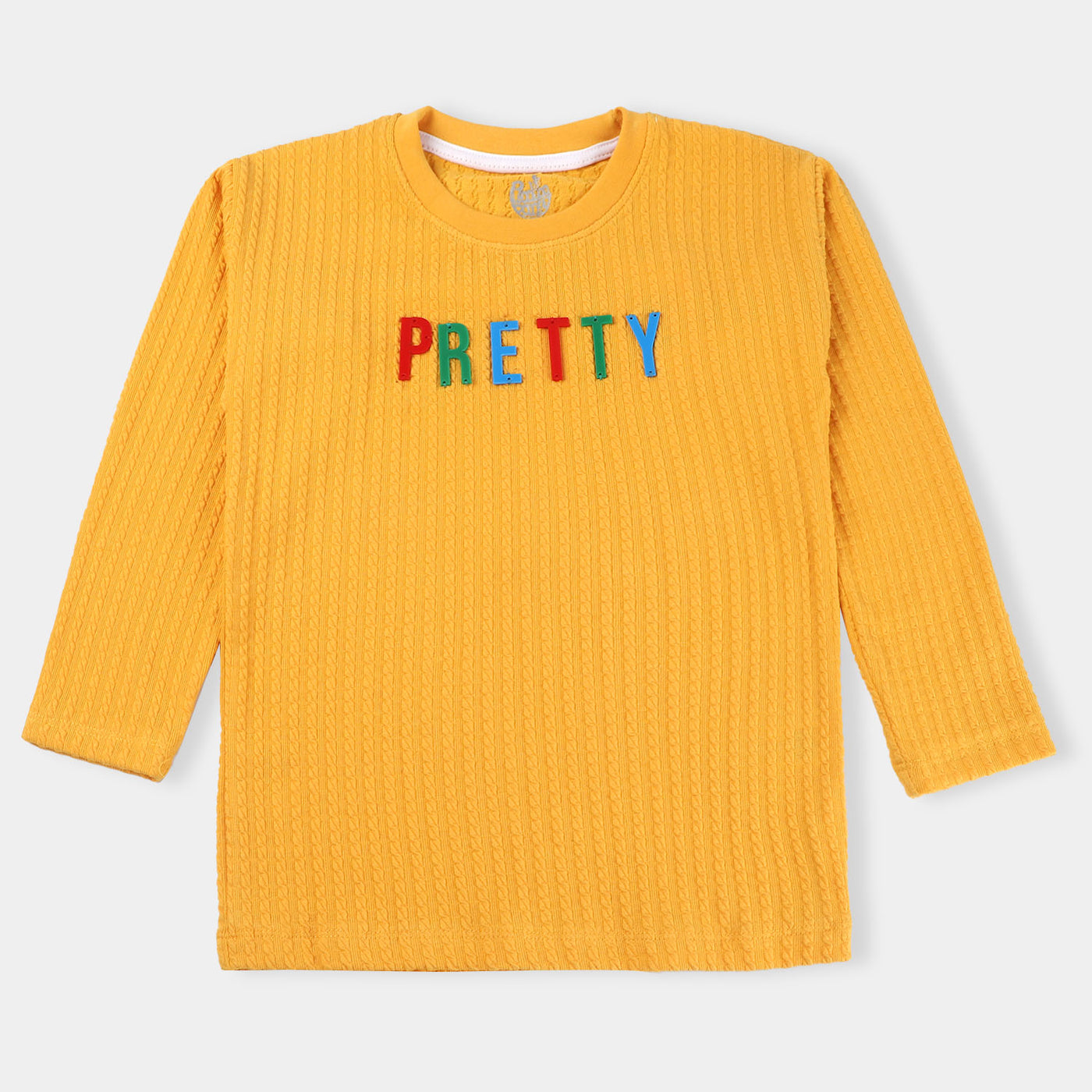 Girls Cotton T-Shirt F/S  Pretty-Golden Rod