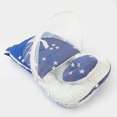 Baby Bed Mosquito Protection Net "Blue" with Pillow