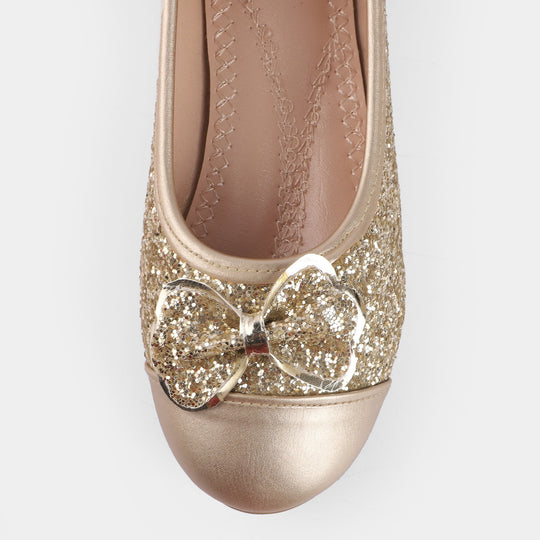Girls Pumps 1276-Golden