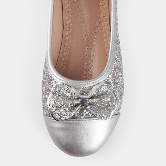 Girls Pumps 1276-SILVER