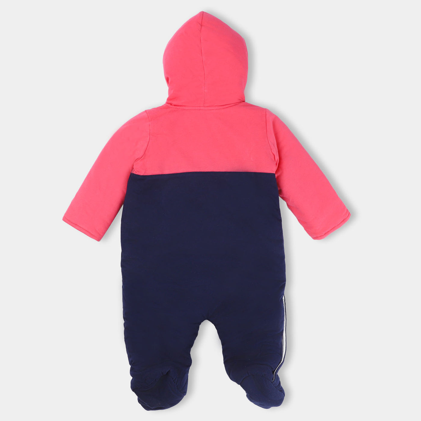 Infant Girls Romper Hooded - Pink And Blue