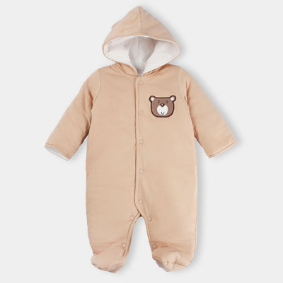 Infants Boys Fleece Hooded Romper