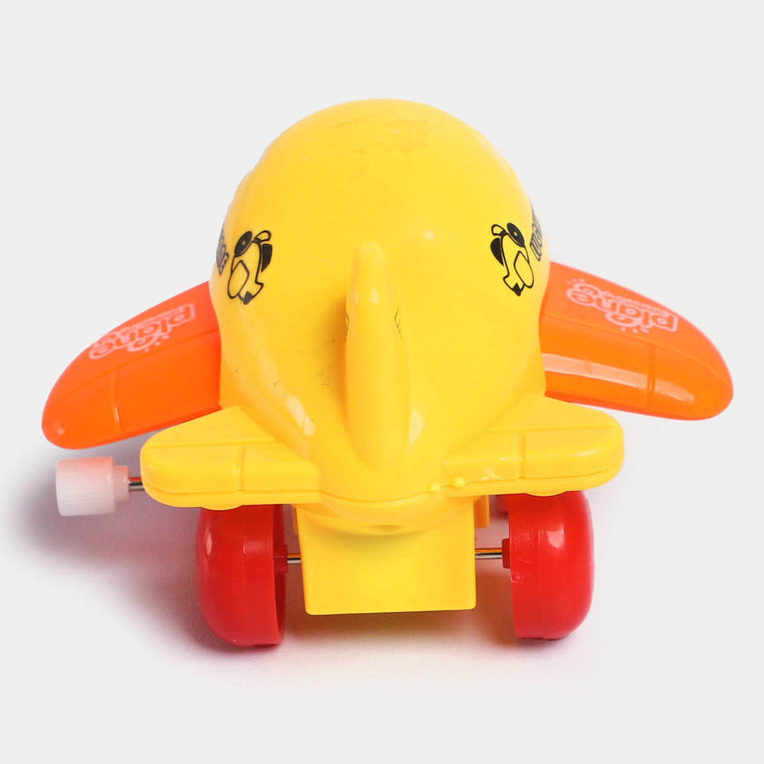 Wind Up Aircraft Play Toy For Kids | Yellow