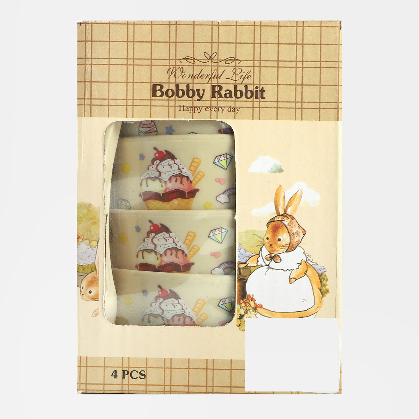 Bobby Rabbit Jelly Bowl W.Spoon 4 Pcs 3034