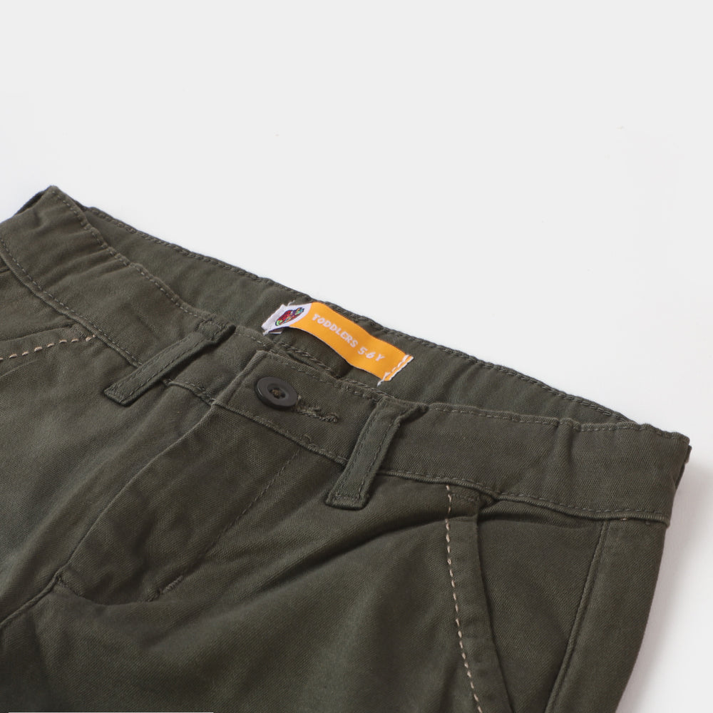 Boys Cotton Pant Basic - Olive