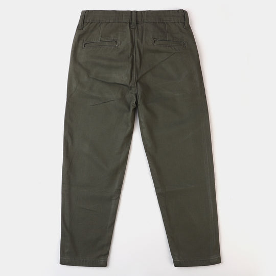 Boys Cotton Pant Basic - Olive