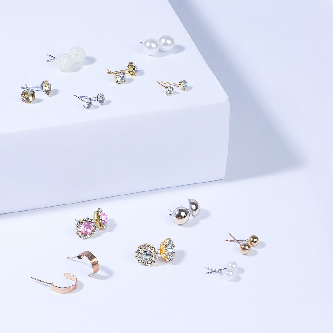 12 Pairs Charming Ears Studs/Tops For Girls