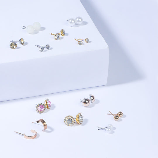 12 Pairs Charming Ears Studs/Tops For Girls