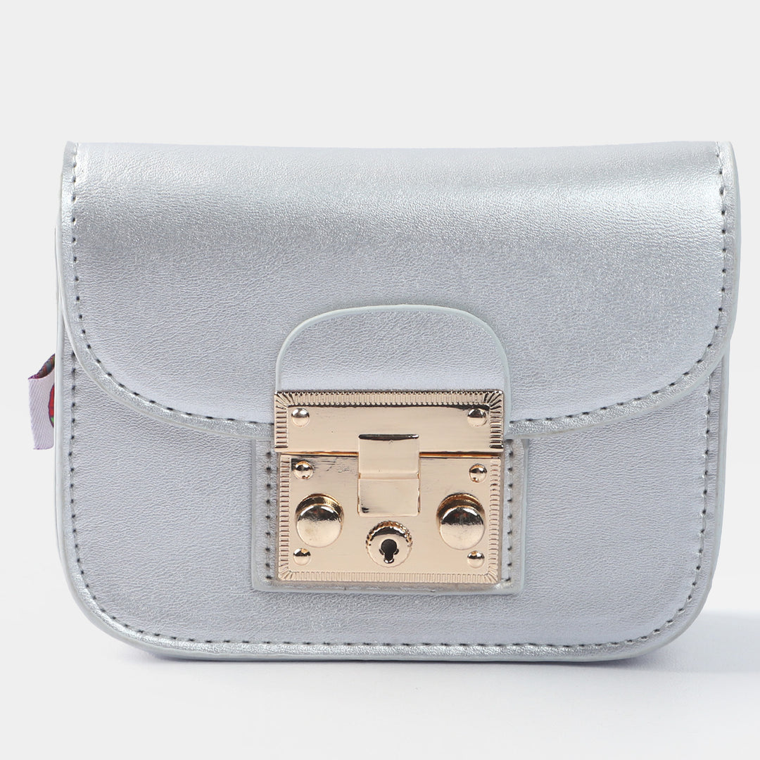 Girls Fancy Hand Bag | SILVER