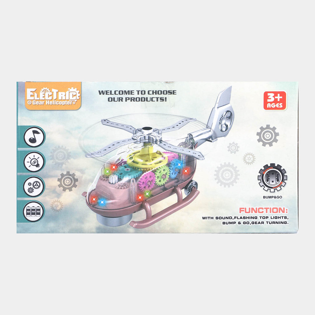 Universal Electric Gear Helicopter With Light & Music Toy