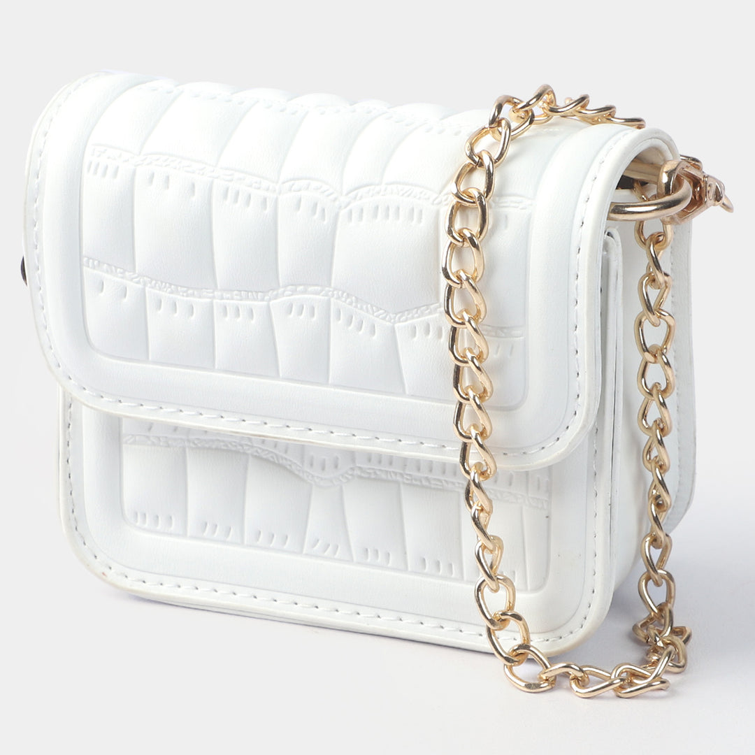 Girls Fancy Hand Bag | White