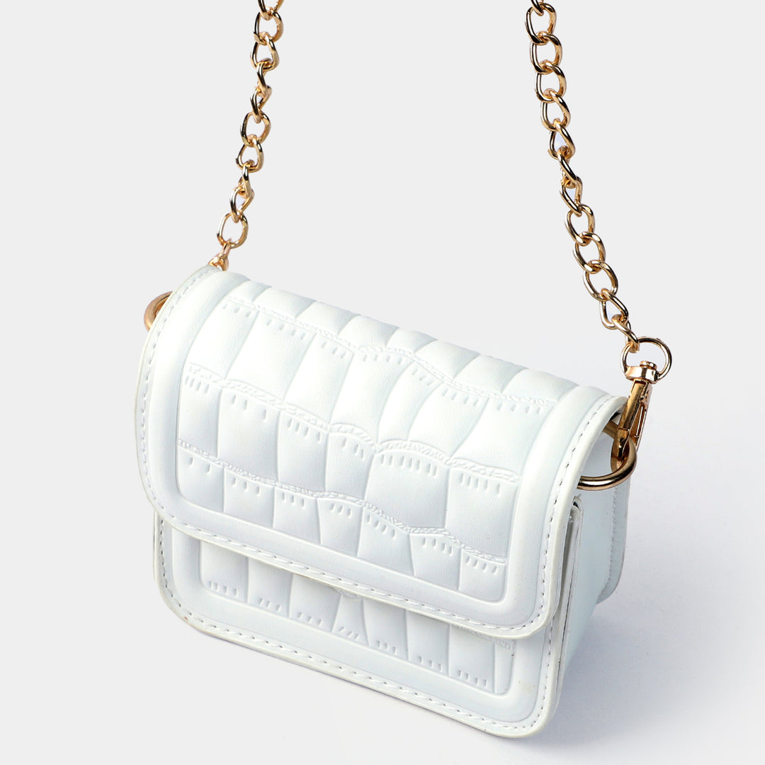 Girls Fancy Hand Bag | White