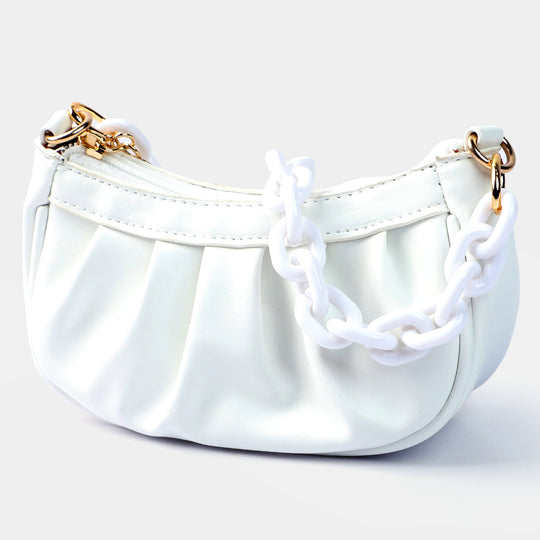 Girls Fancy Hand Bag | White