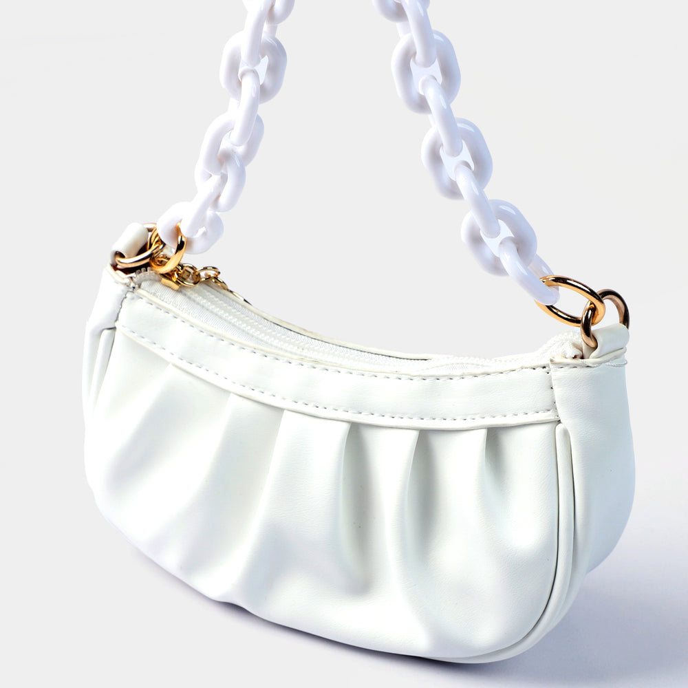 Girls Fancy Hand Bag | White