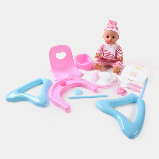 Doll Set With Assembling Table For Kids