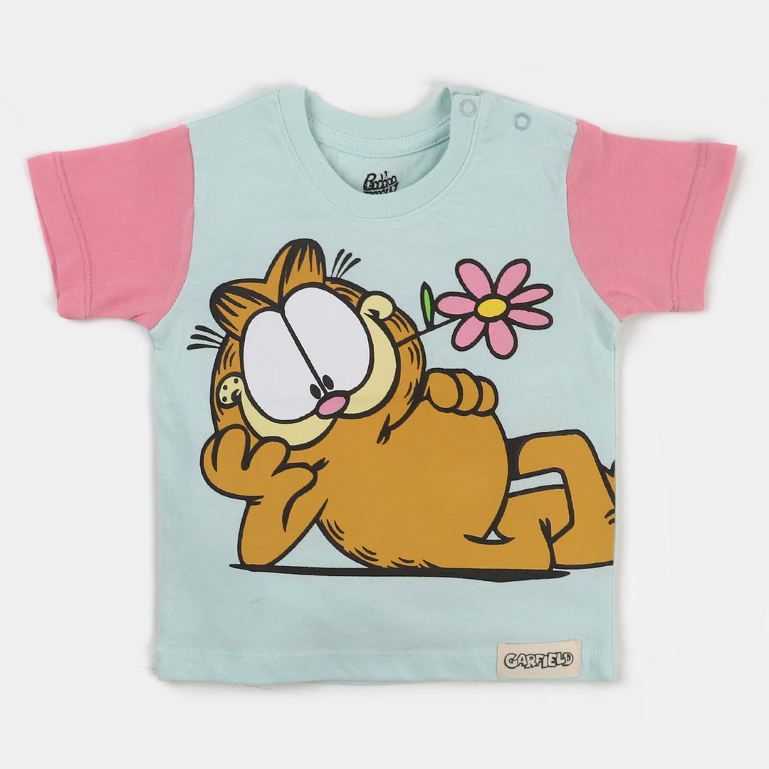 Infant Girls T-Shirt Character - Sky Blue And Pink