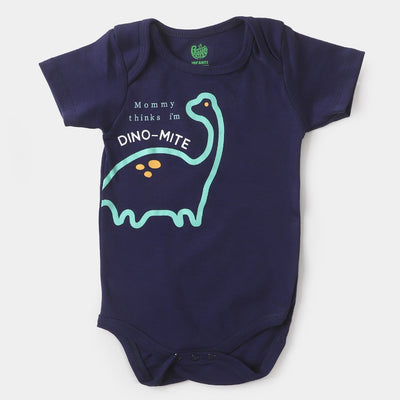 Infant Cotton Romper Dino Mite - NAVY