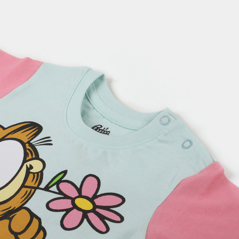 Infant Girls T-Shirt Character - Sky Blue And Pink