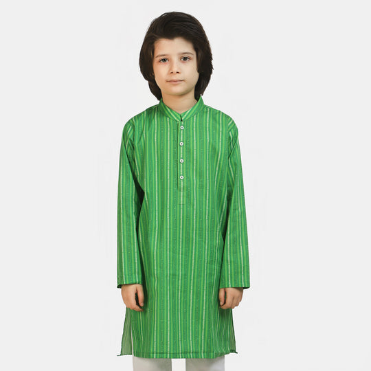 Boys Cotton Printed Kurta Pakistan Zindabad - Green