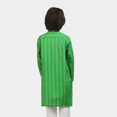 Boys Cotton Printed Kurta Pakistan Zindabad - Green