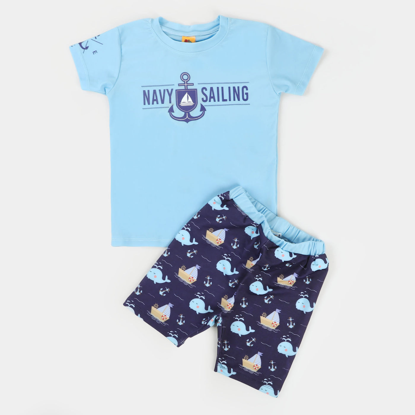 Boys 2Pc Swimming Suit Navy Sailing - Blue