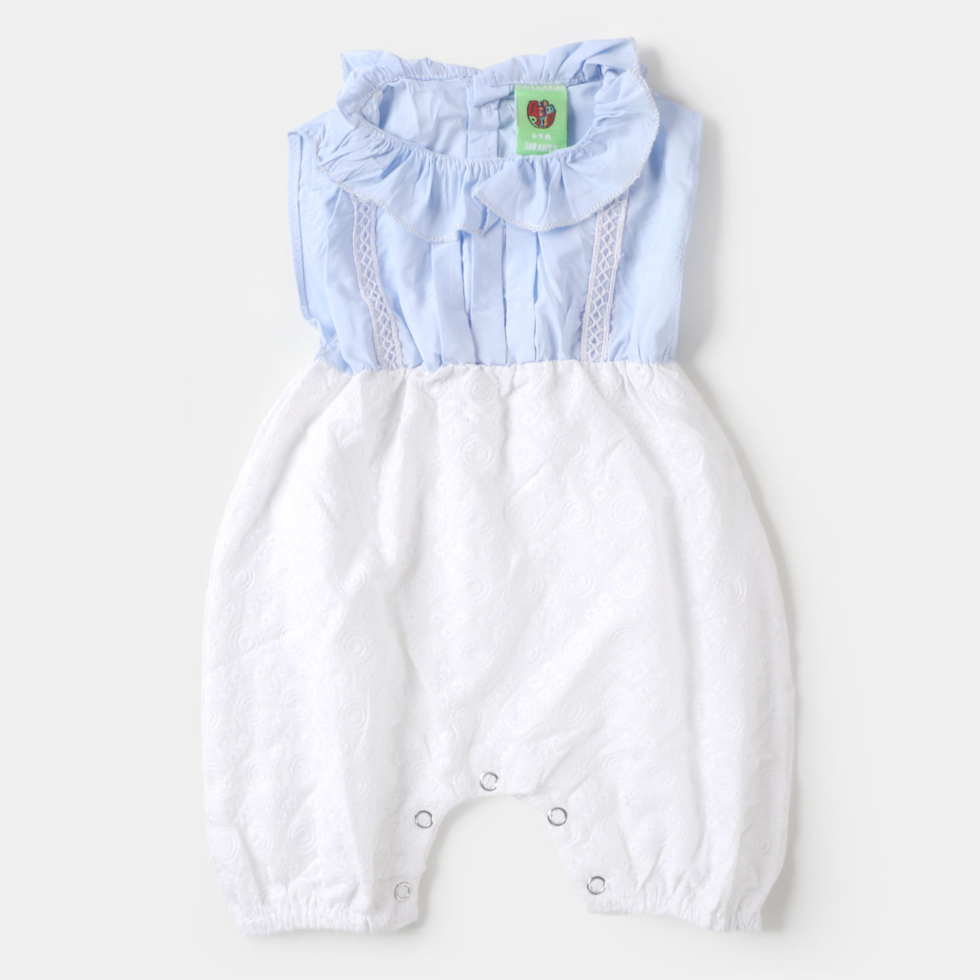 Infant Girls Woven Romper Balloon - SKY BLUE