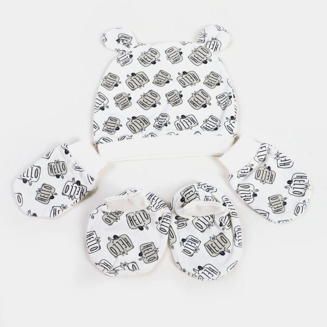 Newborn Baby Cap+Mitten+Socks Set