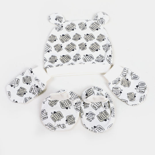Newborn Baby Cap+Mitten+Socks Set