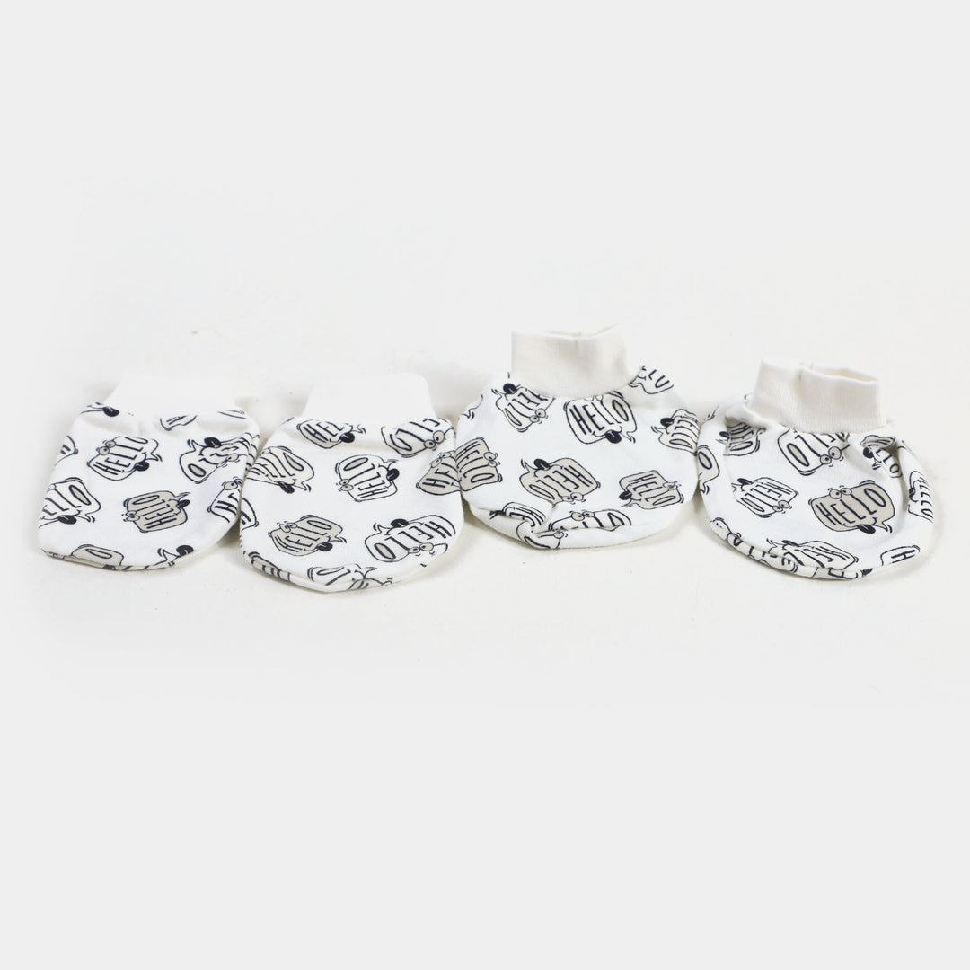 Newborn Baby Cap+Mitten+Socks Set