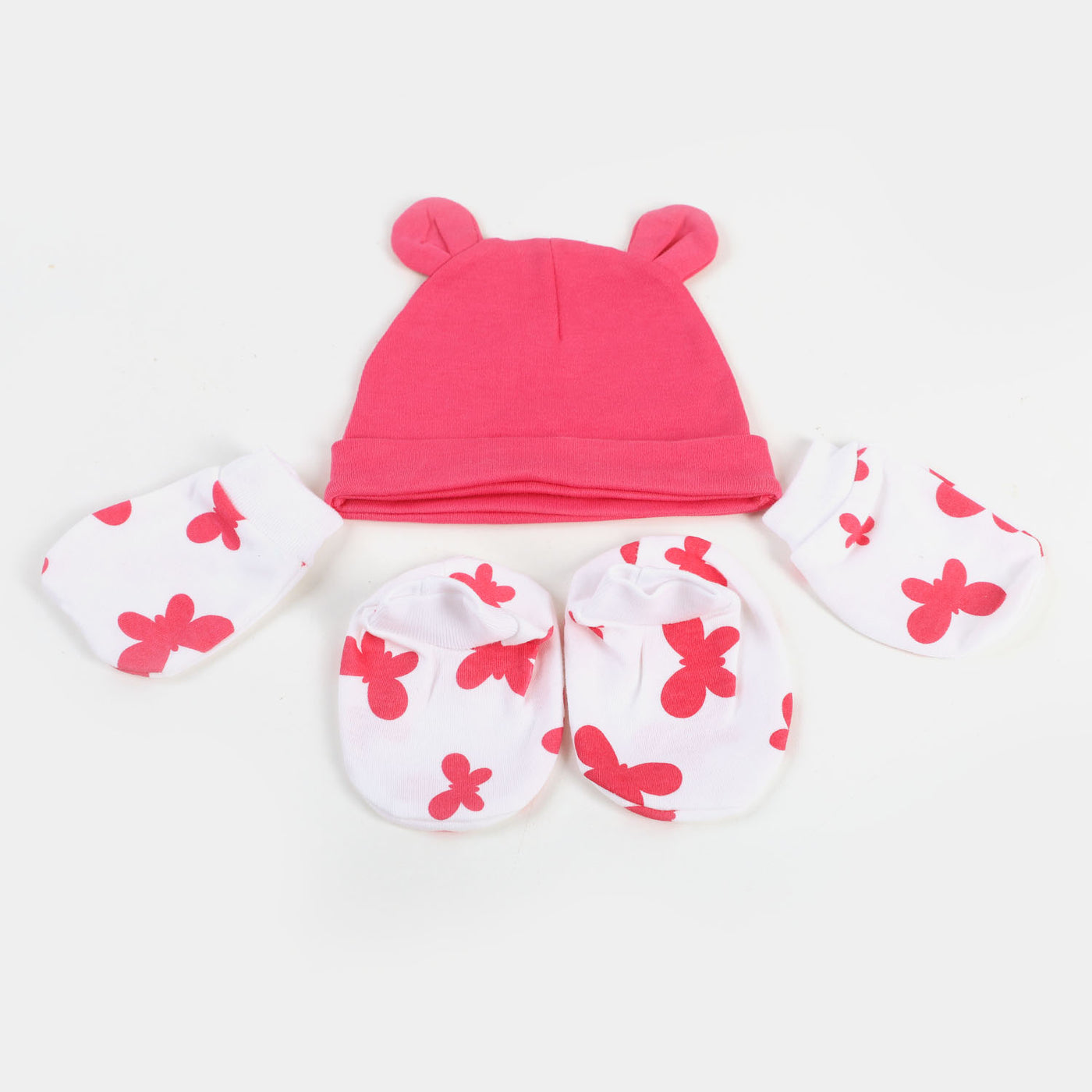 Newborn Baby Cap+Mitten+Socks Set