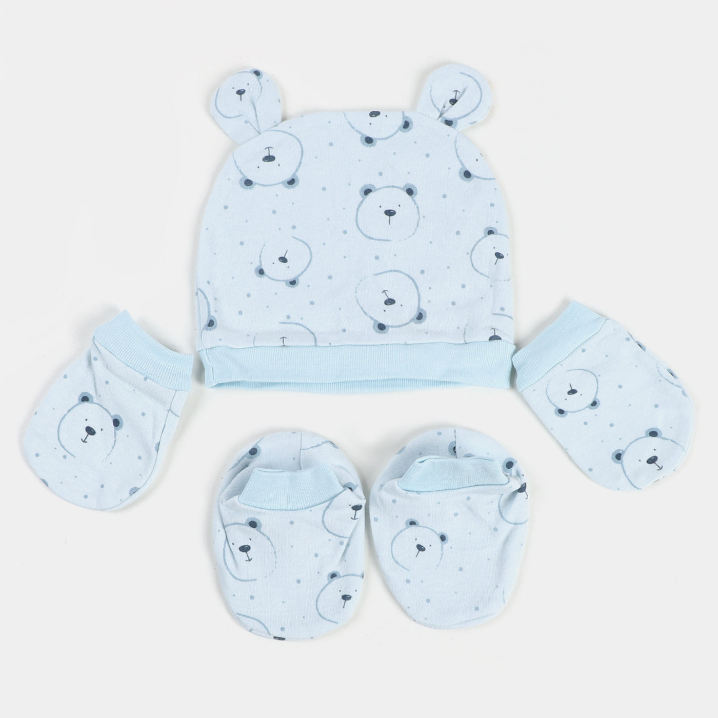 Newborn Baby Cap+Mitten+Socks Set