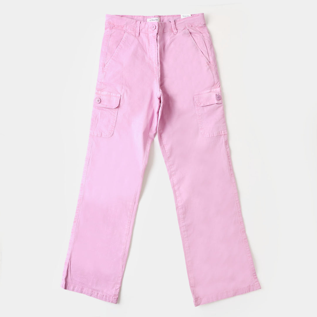 Teens Girls Cotton Pant Cargo - Lilac