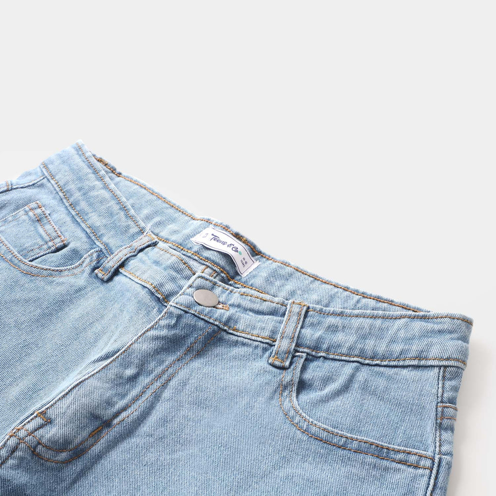 Teens Boys Denim Short Basic- Light  Blue