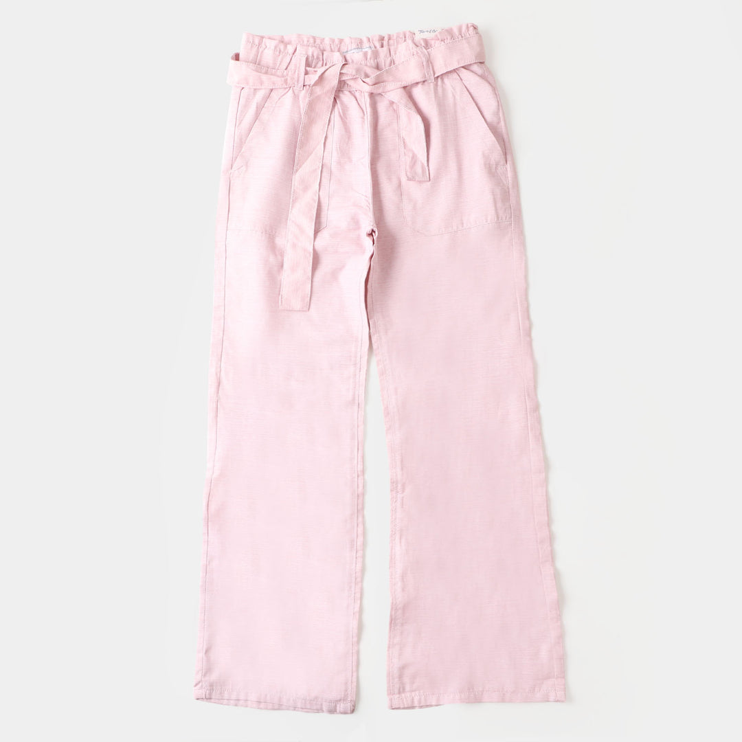 Teens Girls Cotton Pant Frill Waist - Pink