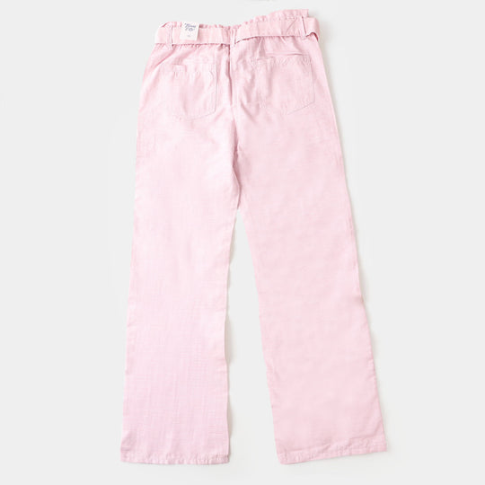 Teens Girls Cotton Pant Frill Waist - Pink