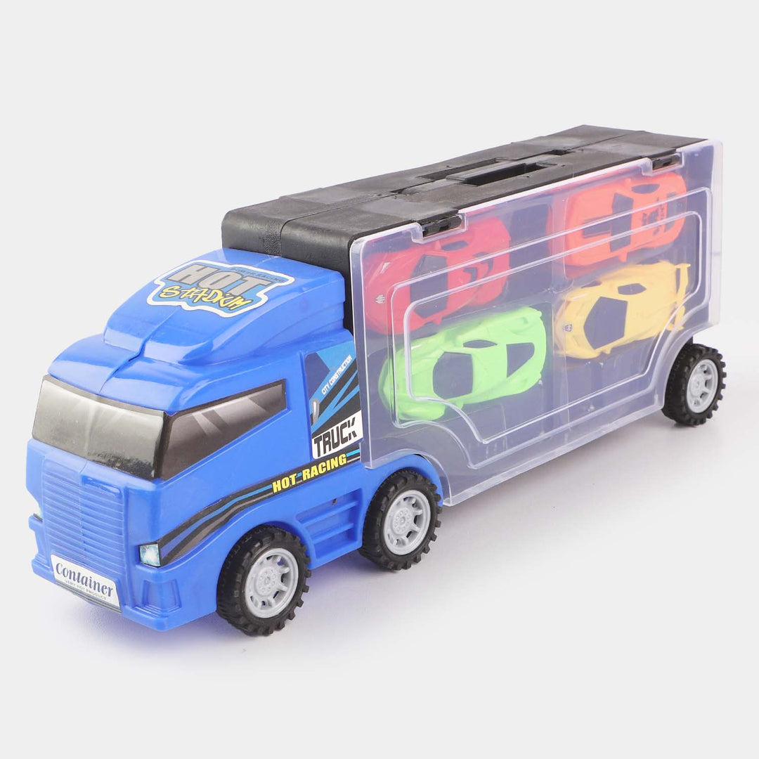 FREE WHEEL CARS CARRIER TRUCK WITH 4PCS CARS FOR KIDS