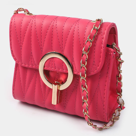 Girls Fancy Hand Bag | Fuchsia