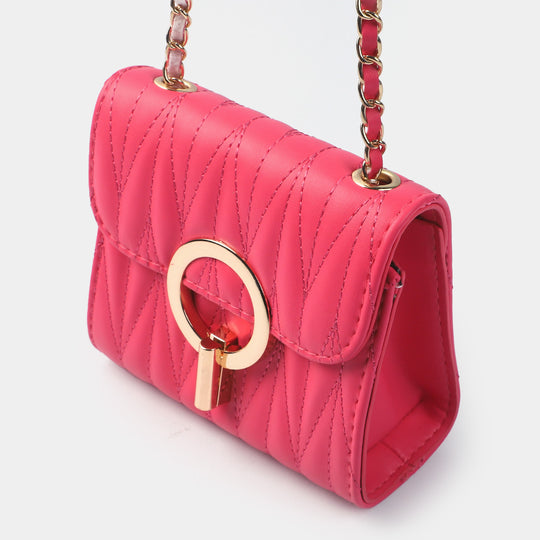 Girls Fancy Hand Bag | Fuchsia